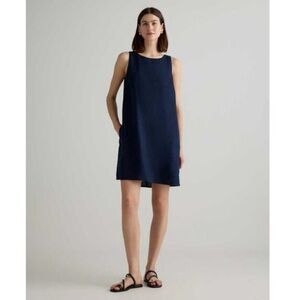 Quince Deep Navy Linen Mini Dress